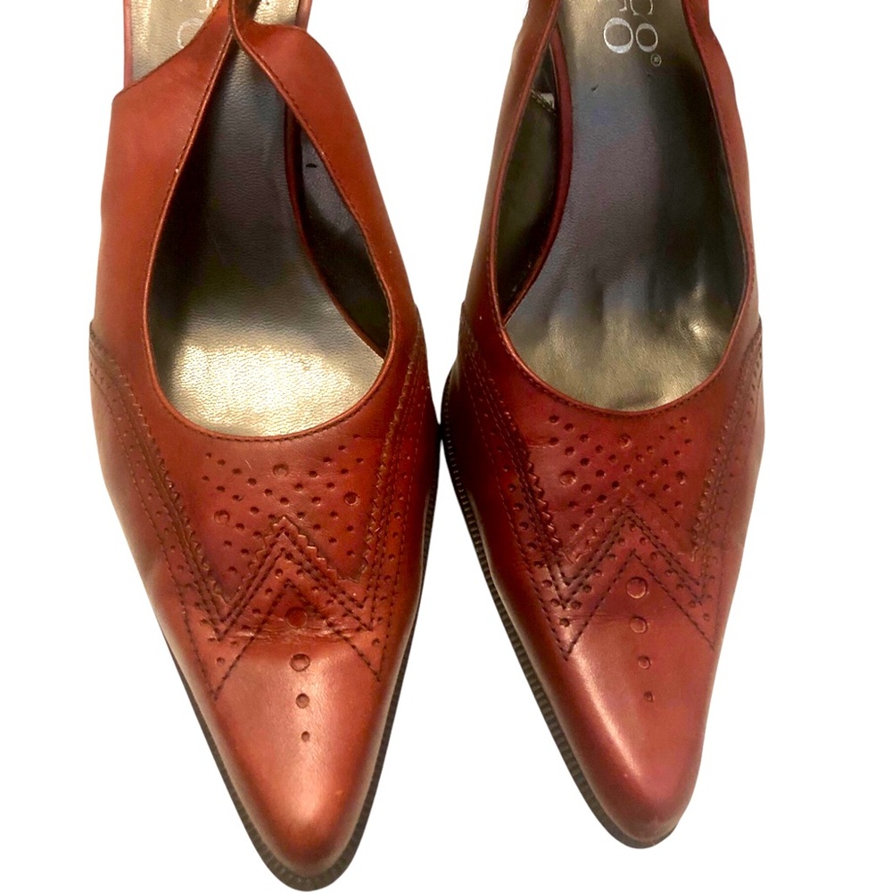 Franco Sarto Burgundy, Sling Back, shoes, 3” heel